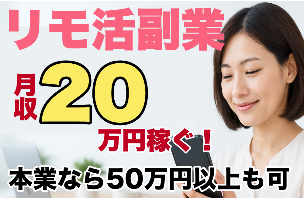 リモ活副業のおすすめサイト5選!安全に稼げるサイトと始め方・稼ぎ方を解説!